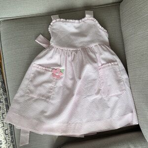 Florence Eiseman pink seersucker Dress with Flower Accent size 4T